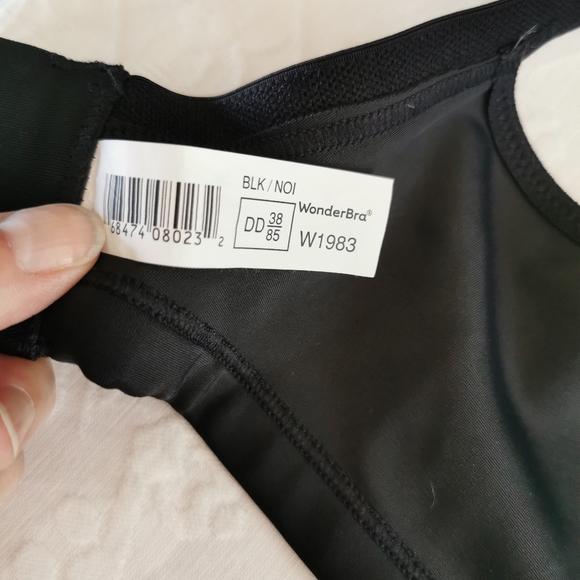 Wonder Bra Black Embroidered Bra Size 38DD - Picture 4 of 9